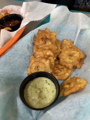 Fried plantains  at Off Center Patio & Pub in Hilliard