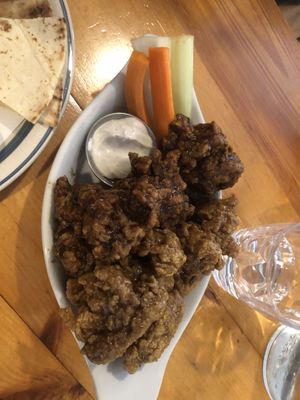 Jerk and maple garlic seitan wings.  Praise Seitan!  at Rise Above in St Catharines