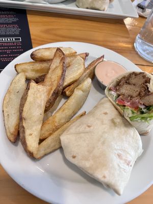 Crispy seitan wrap   at Rise Above in St Catharines