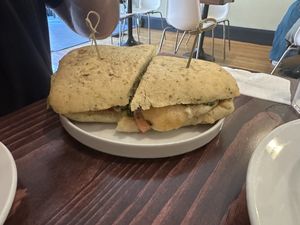 Halloumi hot honey sandwich  at Rise Above in St Catharines