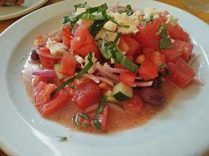 greek salad with watermelon at Rise Above in St Catharines
