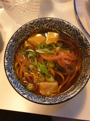 Dashi tofu noodles small plate at The Last Zebra in Carlisle