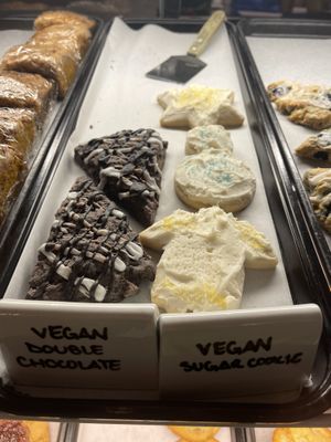 Vegan sugar cookies and vegan double chocolate scones at Grind-On Coffee Company in Newark