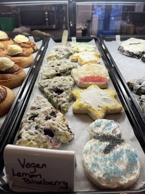 Vegan scones and vegan sugar cookies  at Grind-On Coffee Company in Newark