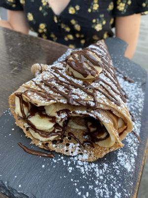 Tradizione with banana and hazelnut chocolate cream   at Crepes House by PePe in Venice