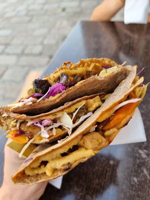 Savoury humus and tofu at Crepes House by PePe in Venice