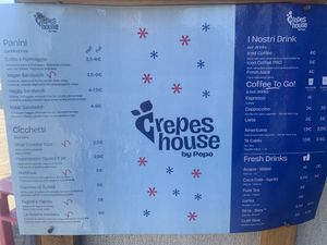 Easy to understand menu   at Crepes House by PePe in Venice