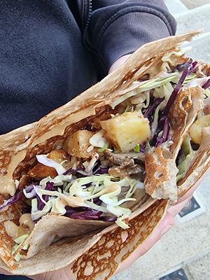 Saigon crepe (they had run out of tofu so we had extra veggies) at Crepes House by PePe in Venice