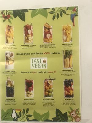 They have a smoothie menu 👌🏻  at Fast Vegan in Fuengirola