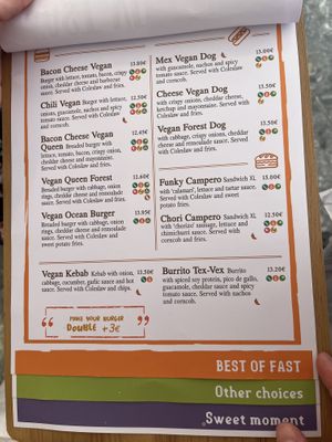 Menu  at Fast Vegan in Fuengirola