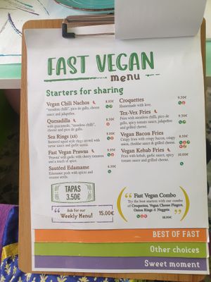 Menu at Fast Vegan in Fuengirola