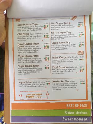 Menu at Fast Vegan in Fuengirola