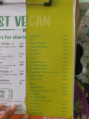 Menu at Fast Vegan in Fuengirola