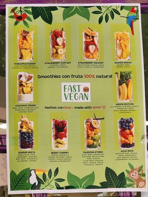 Smoothies at Fast Vegan in Fuengirola