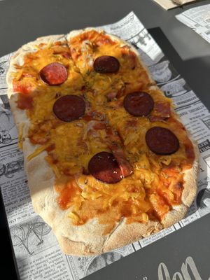 “Pepperoni” pizza  at Fast Vegan in Fuengirola