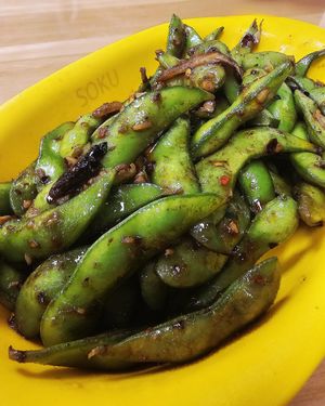 Spicy Garlic Edamame at Soku Ramen Bar in Sacramento