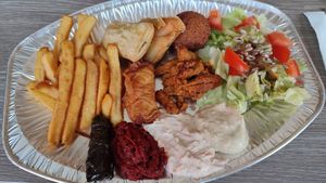 Superb vegetarian and vegan options, such as this vegan mixed plate. Absolutely delicious and a lovely owner at EntR'amis in Spa