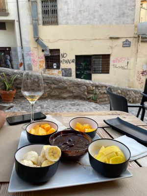Chocolate fondue at Paprika in Granada