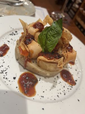 Tofu crujiente con puré de patatas  at Paprika in Granada