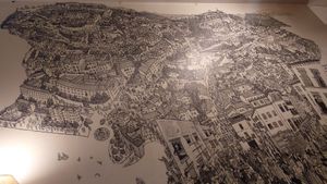 Beautiful mural arte inside at Paprika in Granada