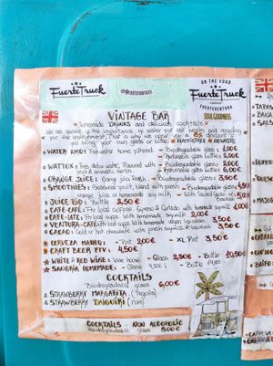 March 2022 drinks menu at FuerteTruck - Maybe closed in Fuerteventura