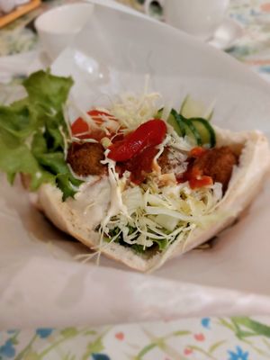 Medium size falafel pita at Falafel Garden in Kyoto