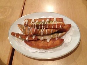 Fried spicy pita at Falafel Garden in Kyoto