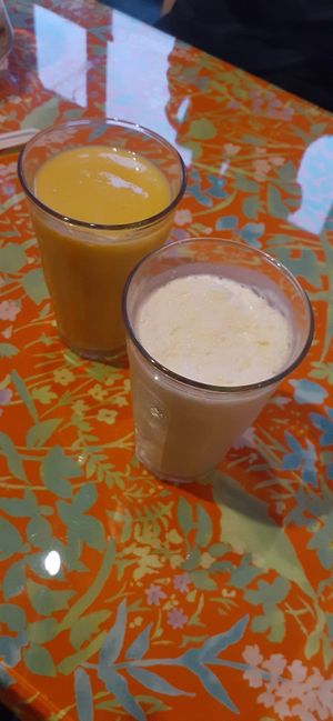 All drinks made vegan with soy milk. at Falafel Garden in Kyoto