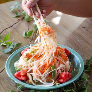 Papaya salad at Thai Thai in Merida