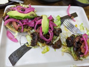 Mushroom - sorry I started eating. Confirm oil rather than lard. at Ix Kool in Cozumel