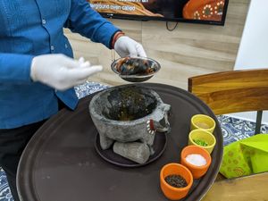 Specialty silk plaak at Ix Kool in Cozumel