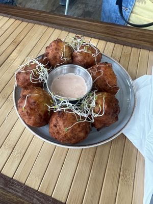 Falafal fritters #Veganuary at Green Gamut in Grand Bahama