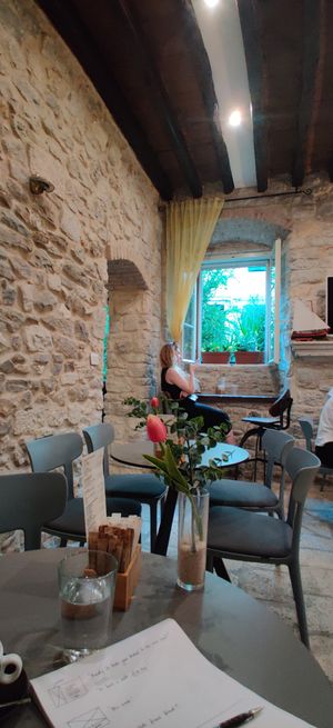Tables across the street at D16 Coffee in Split