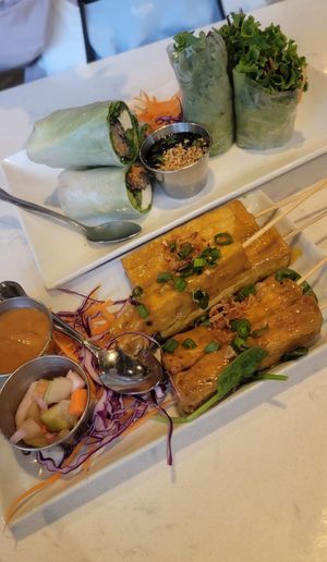 tofu satay and fresh rolls at Araya's Place - University District in Seattle