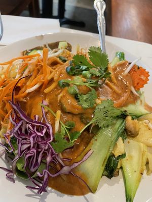 Plant based meat with peanut sauce  at Araya's Place - University District in Seattle