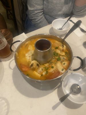 Some type of soup  at Araya's Place - University District in Seattle