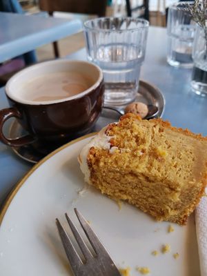 Coffee and 🎃 - cake at Café Gold in Kiel