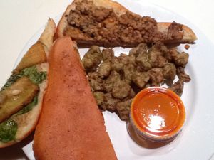 Bombay panini with Cauli nuggets... Could eat these daily! at Green Seed Vegan in Houston