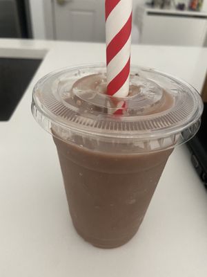 Choconana drink which is good and smooth  at Green Seed Vegan in Houston