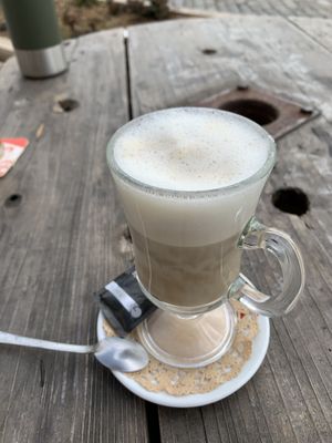 Galao with soy milk  at Art'aska in Silves