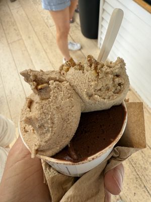 Chocolate and almond and walnut (3 scoops)  at Django in Athens