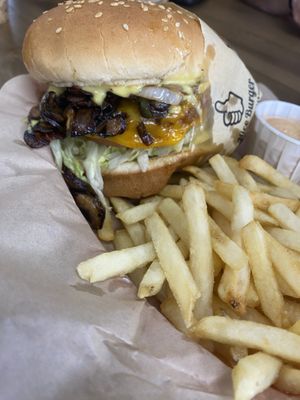 Mushroom Burger  at Nice Burger in Stanton