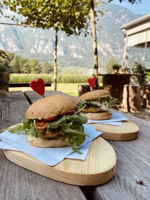 River Burger vegano at River Oglio Bike Bar in Darfo Boario Terme