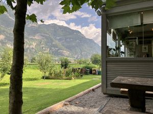 View from the patio  at River Oglio Bike Bar in Darfo Boario Terme