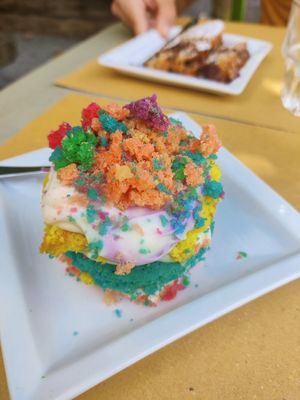 Mini Rainbow Cake at River Oglio Bike Bar in Darfo Boario Terme