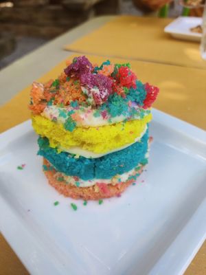 Mini Rainbow Cake at River Oglio Bike Bar in Darfo Boario Terme