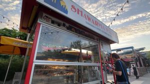Shawarma Palace in the main quad of Avengers Campus at Disneyland - Shawarma Palace - Food Stand in Anaheim