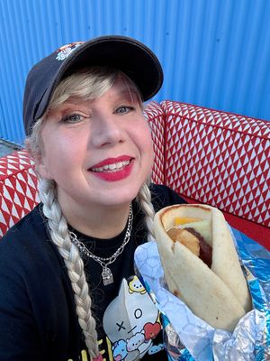 Too happy to have gotten my fave DCA breakfast at Disneyland - Shawarma Palace - Food Stand in Anaheim