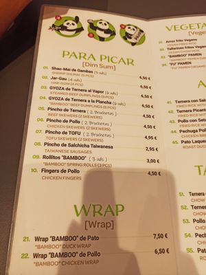 Menú at Bamboo in Madrid