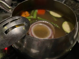 Entree with the Mojo style of cooking at The Melting Pot in Sacramento